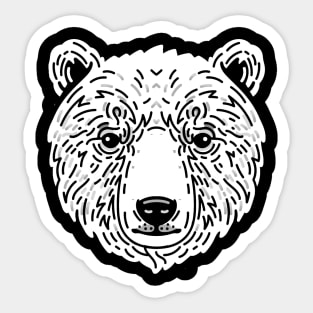 Minimalist White Polar Bear Sticker